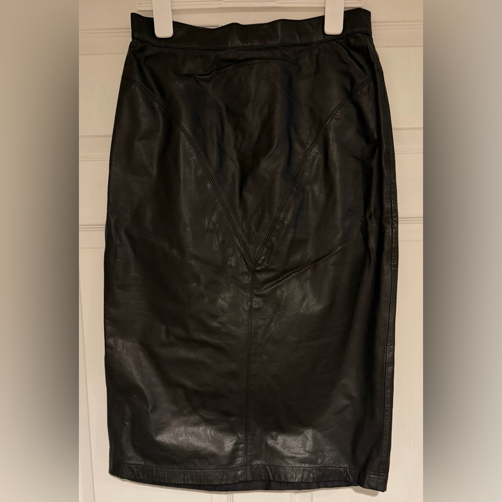 Vintage Black Leather Skirt